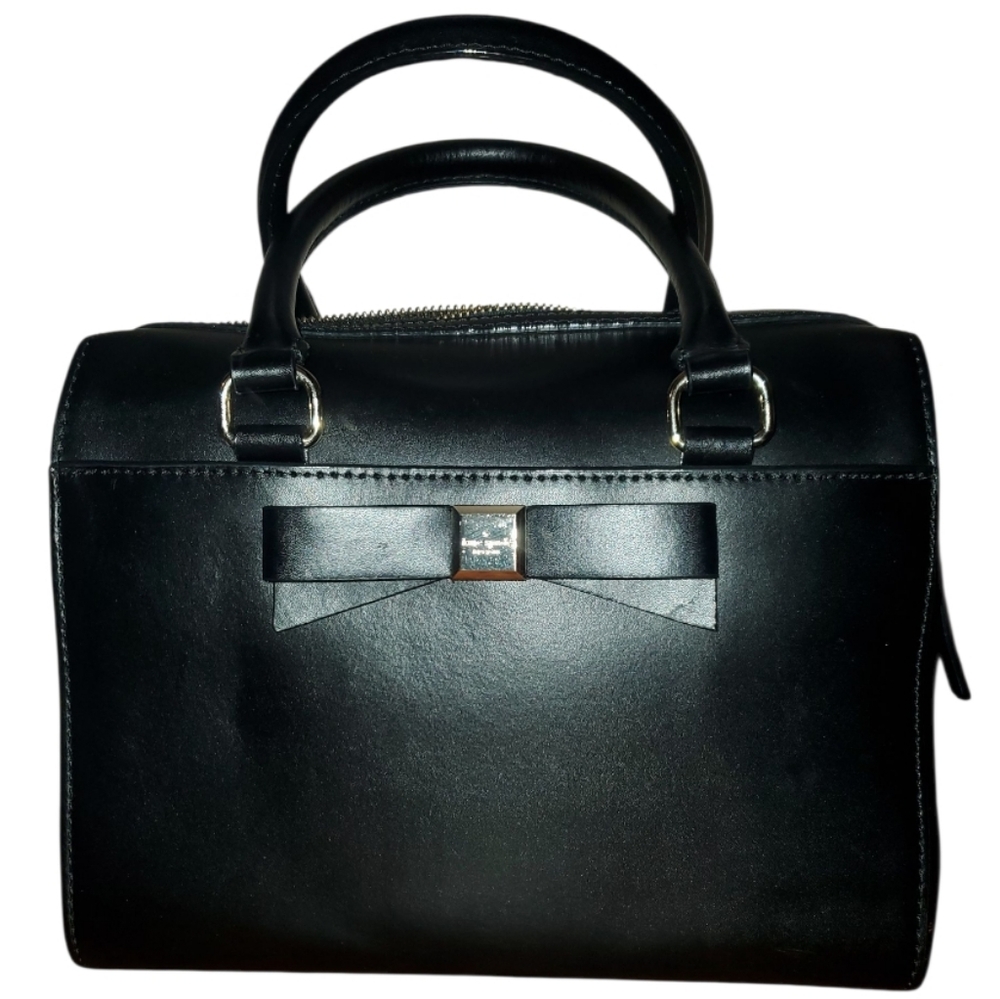 Elegant Black Bow Accent Handbag
